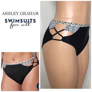 Black high waisted bikini bottoms. New